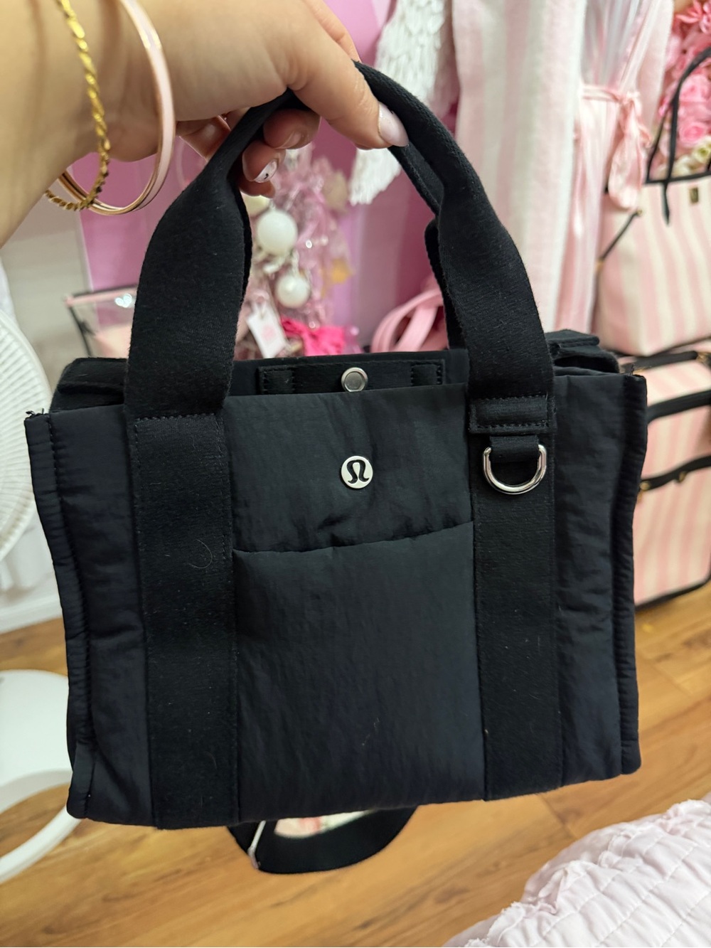 lululemon athletica Black Tote with Front Pocket and D-Ring